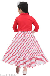 RedjackFrock ethnic cotton blend three-quarter sleeve gown for girls, printed net, easy breathing, versatile style, perfect fit for all seasons, India origin, sizes 2-3, 3-4, 4-5 years